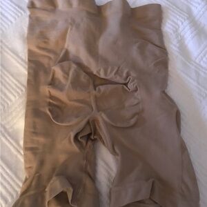 SKIMS High Waist Shaping Shorts in Nude Tan